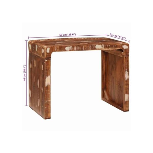 Rektangulär sidobord - vidaXL - Solid återvunnet trä - 60x35x46 cm - Brun - Inomhusbruk - Lätt att montera