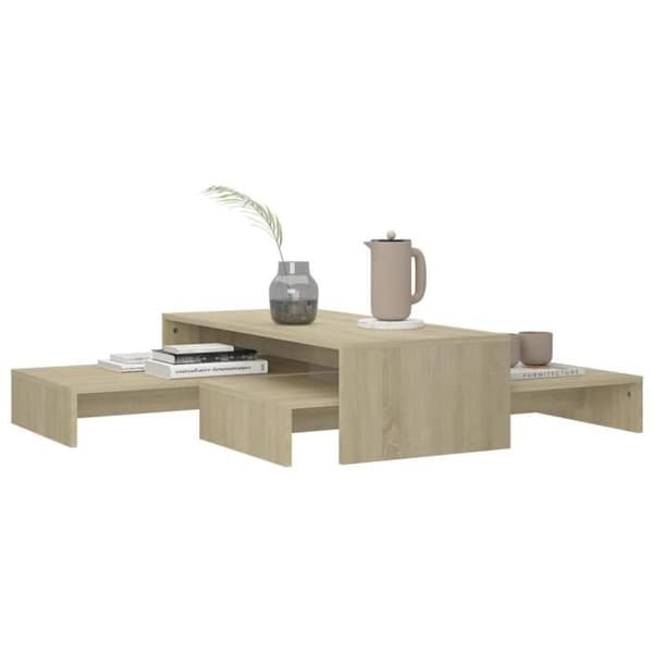 vidaXL Nesting Soffbordsset Ek 100x100x26,5 cm Spånskiva