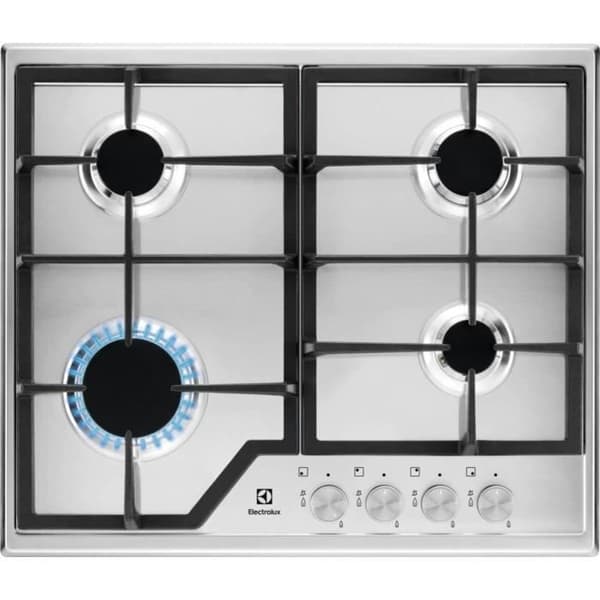 Gasköksplatta Electrolux EGS6426SX - Grå - Framsidan - Rostfritt stål