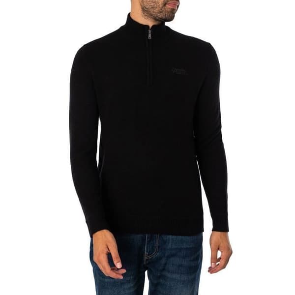 Pull med halvdragkedja Essential Emb - Superdry - Herr - Svart