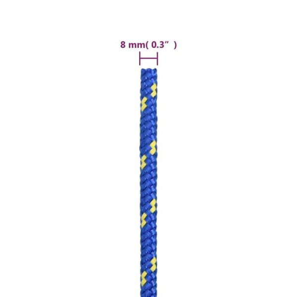 152449 vidaXL Båtrep Blå 8 mm 50 m Polypropylen