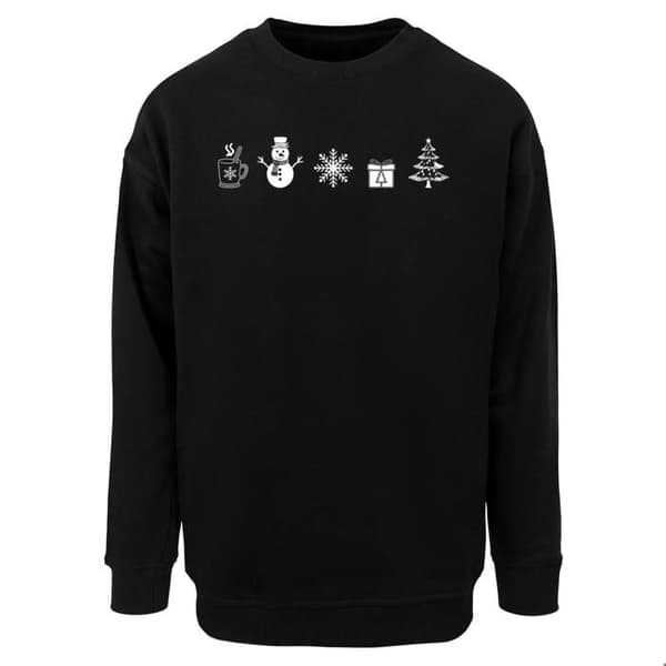 Sweatshirt med rund hals Merchcode Christmas Elements - svart