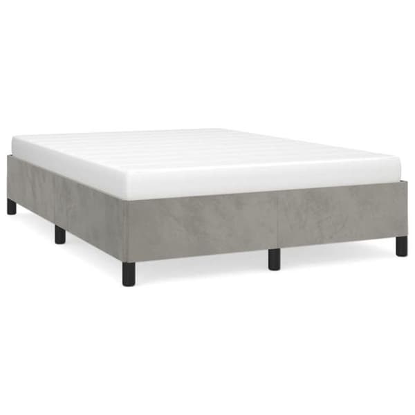 vidaXL Sängram utan madrass ljusgrå 140x190 cm sammet 347318