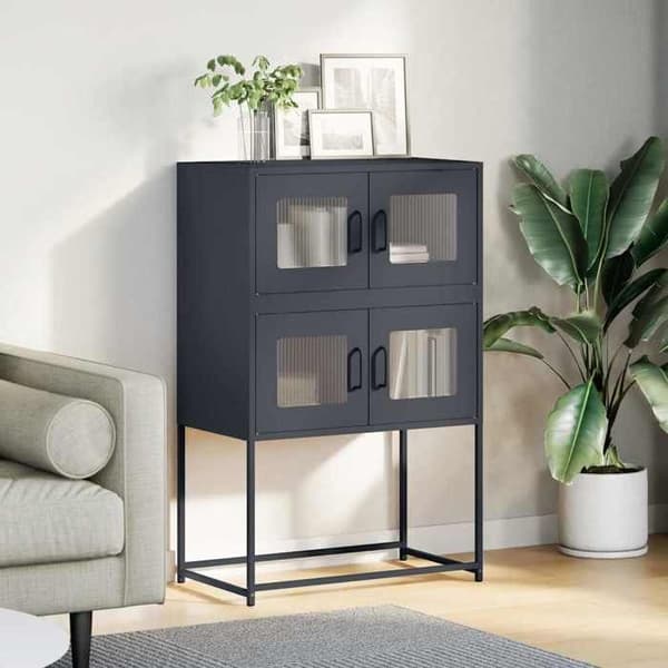 vidaXL Buffé hög anthracit 68x39x107 cm stål 853346