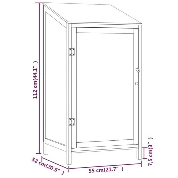 vidaXL Trädgårdsbod Vit 55x52x112 cm Solid granträ 152179