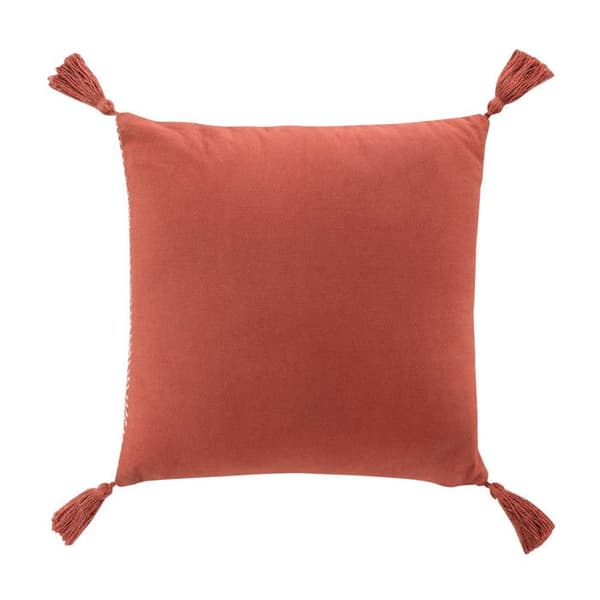 Coussin Vävda Pompomer "Louisette" 40x40cm Terrakotta