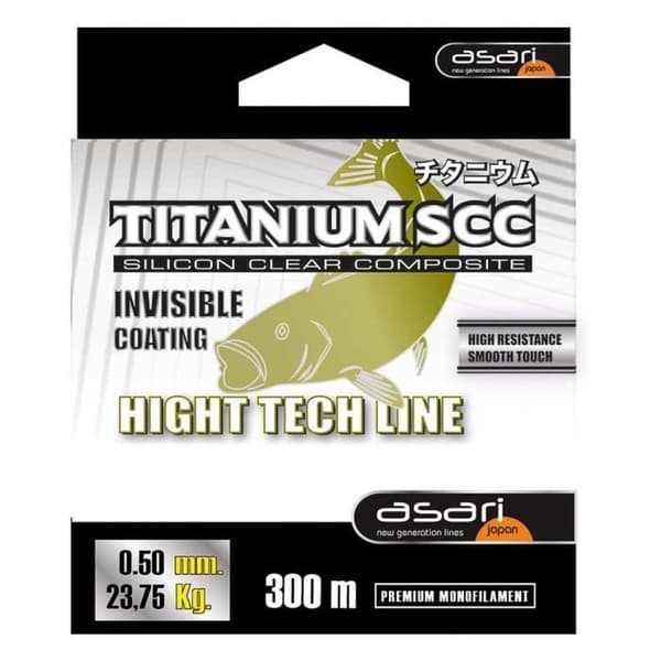 Fiskelinje - ASARI - Titanium SCC - Grå - 0,22 mm - 300m
