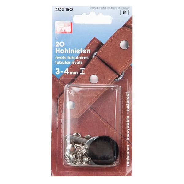 PRYM Rörnitar 3-4 mm Mässing Silver