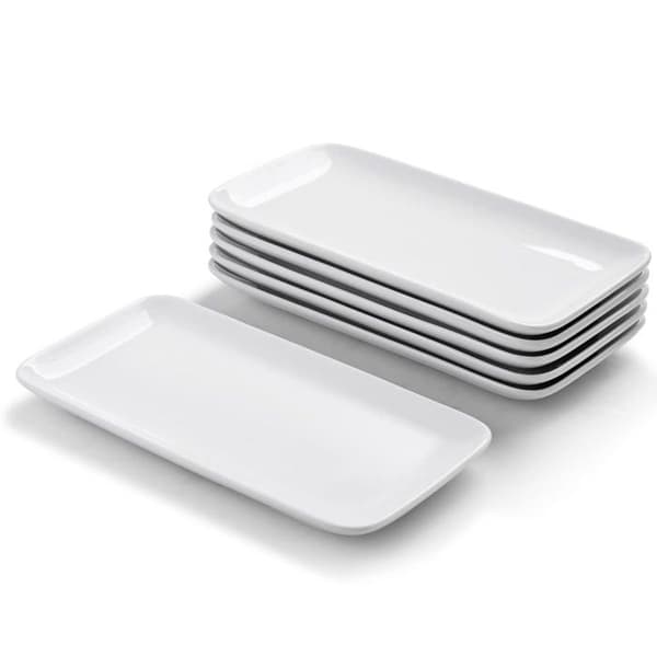 Presentationsfat - Deco - 9IN-6PLATS - Porslin - 6 stycken - Vit