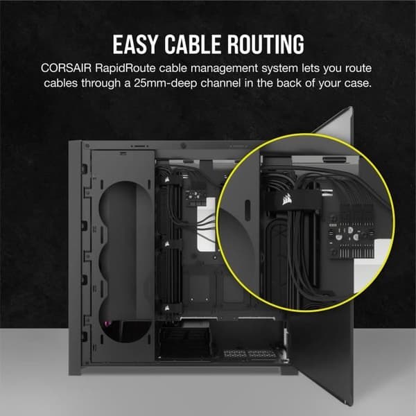 PC-chassi - CORSAIR - FRAME 5000D RS ARGB Airflow - Mid-Tower - Svart - CC-9011309-WW