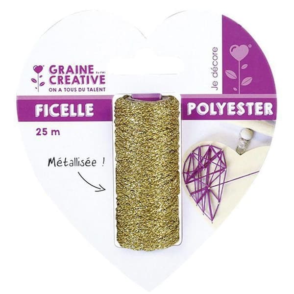 Bobin av gyllene metallisk snöre 25 m - String Art