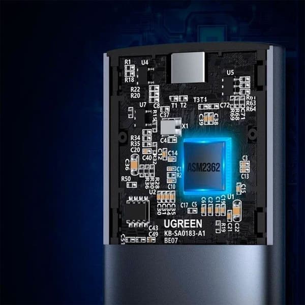 Extern USB-C-hölje - ICY BOX - NVMe M.2 Typ 2280 - USB 3.1 - Grå - Hög prestanda