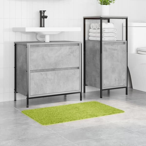 Badmatta - 50 x 80 cm - Grön - Halkfri - Högabsorberande bomull