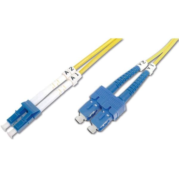 Fiber Optic Kabel - Duplex 9/125 OS1 - SC LC - Gul - 5 m - Anslutningskabel