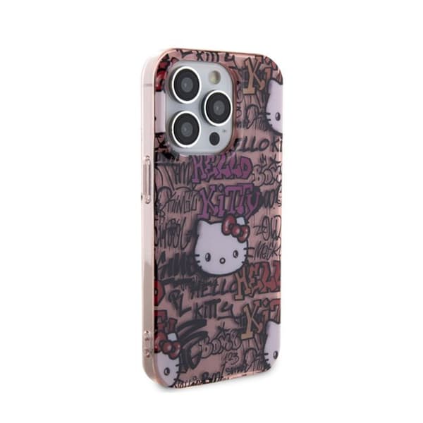 Telefonfodral - HELLO KITTY - iPhone 13 Pro Max - Rosa - Mjuk - Graffitidesign