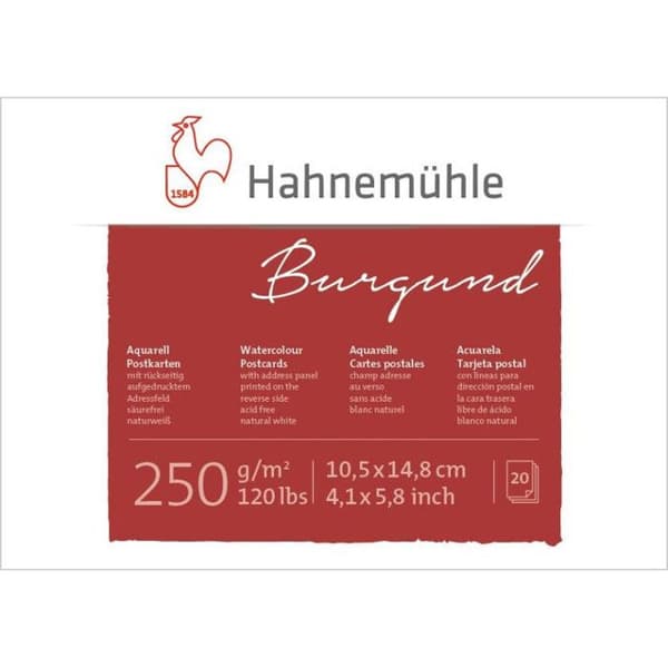 Block - Akvarell - 10,5x14,8cm - Vykortsformat - 250g - 20 ark - Hahnemühle