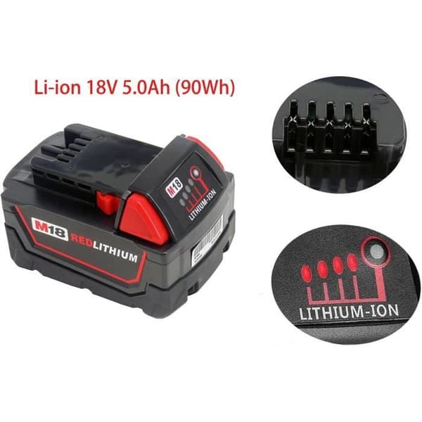 Paket med 2 Milwaukee 18V 5000mAh batterier