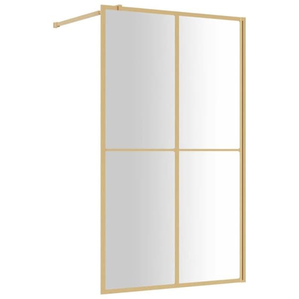 Duschvägg med klart ESG-glas i guld 118x195 cm