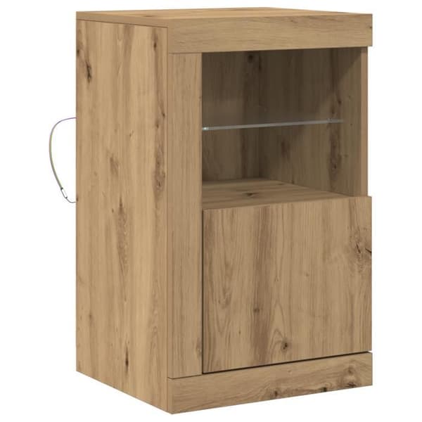 Buffé med LED-lampor Ek hantverk 41x37x67 cm
