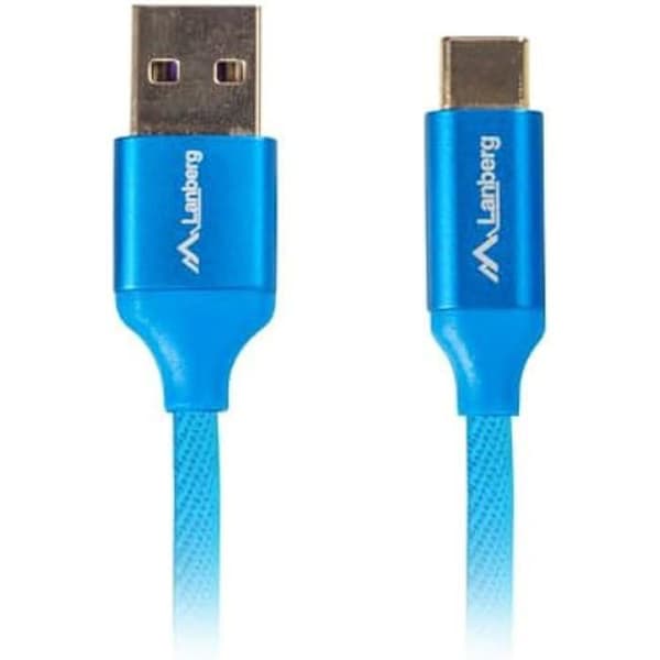 USB-kabel - LANBERG - CA-USBO-22CU-0010-BL - 1 m - USB 2.0 - Quick Charge 3.0 - USB C och A