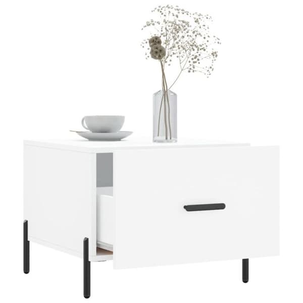 vidaXL Soffbord Vit 50x50x40 cm Konstruerat trä 829412