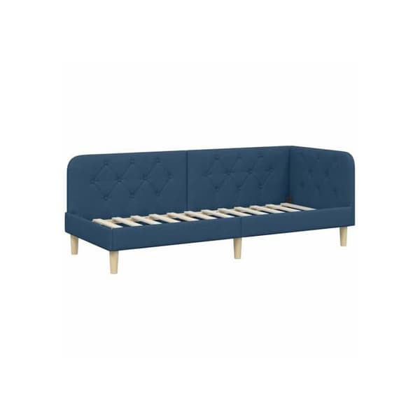 Sängram i tyg - vidaXL - 80x200 cm - Blå - L-formad design - Mångsidig bäddsoffa