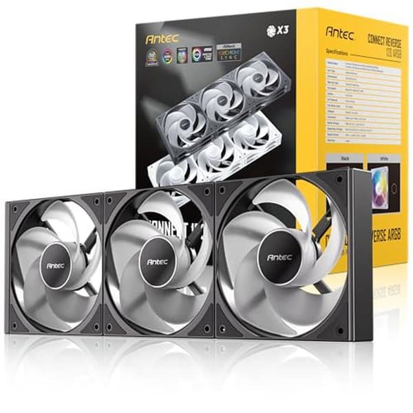 Fläkt - ANTEC - Connect 120 Reverse - 12cm - ARGB - PWM-kontroll - Svart