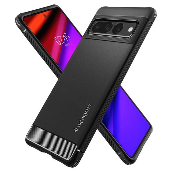 Fodral - SPIGEN - Robust rustning - Google Pixel 7 Pro - Mjuk - Svart - Luftkuddeskydd