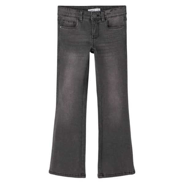 Barnbyxor - NAME IT - Poly Skinny - Bootcut - Grå - Fickor