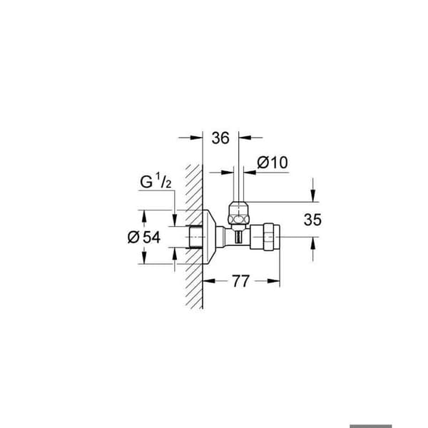 Chrome 3/8 Angle Stop Tap + Cover Rosette