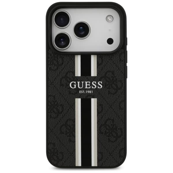 Guess Hardcase 4G Printed Stripes MagSafe för iPhone 17 Pro Max - Svart