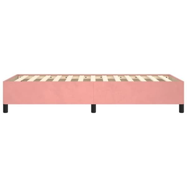 vidaXL Sängram utan madrass rosa 100x200 cm sammet 347311