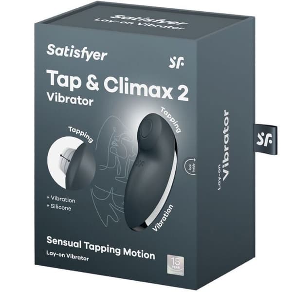 Vibrator - SATISFYER - TAP & CLIMAX 2 - Mjuk silikon - 11 vibrationsprogram - Kompakt