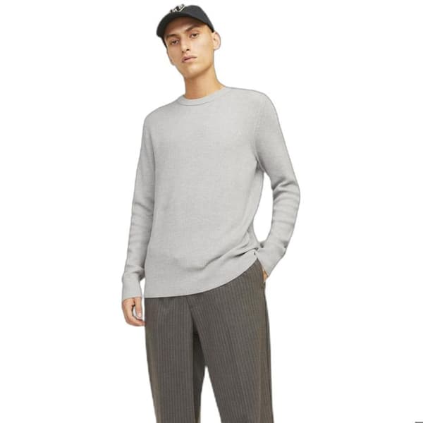 Jack & Jones Perfect stickad tröja - ljusgrå melange