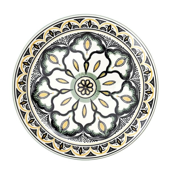 Tallrik - Hem Deco Fabrik - Mandala - Grön - ø26 Cm