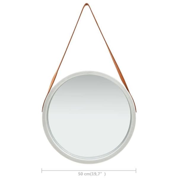 vidaXL Väggspegel med Rem 50 cm Silver 320366