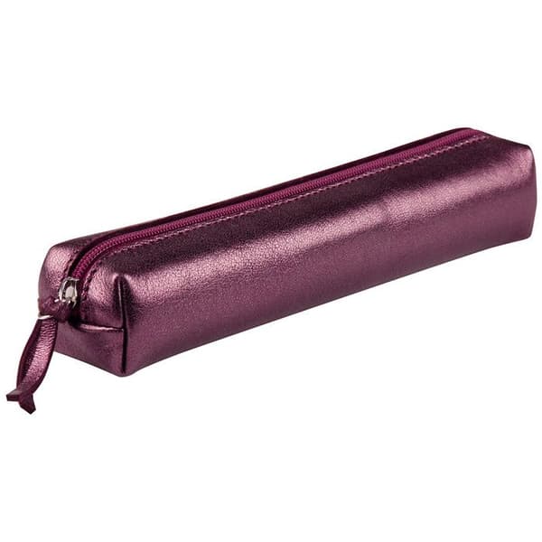 Trousse - CLAIREFONTAINE - Läder cerise - Läder - Dragkedja - Rektangulär