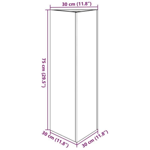 vidaXL Blomlådor 2 st vit triangulär 30x26x75 cm stål 851146