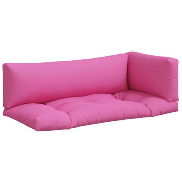 Pallkuddar set om 3 rosa Oxford-tyg