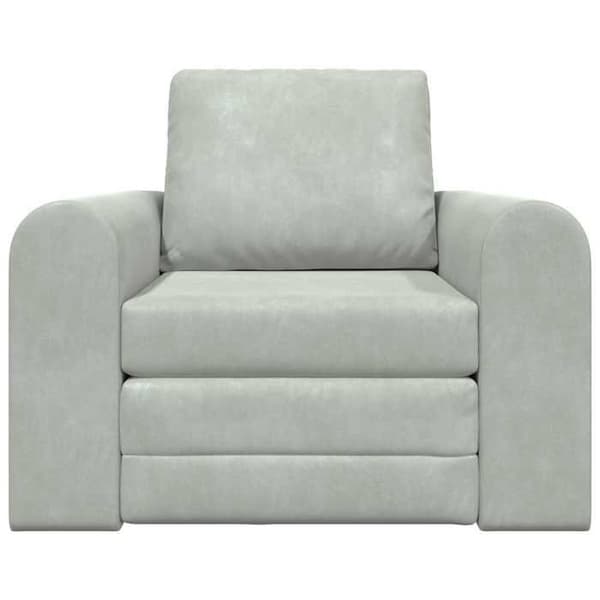 Soffa Säng 2-i-1 Ljusgrå 98x71x83 cm Sammet