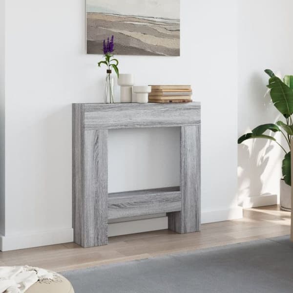 Sonoma grå eldstadsram 81x18x82 cm ingenjörsträ