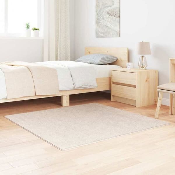 Matta - VIDAXL - Lugg - Halkskydd - Kräm - 120 x 120 cm
