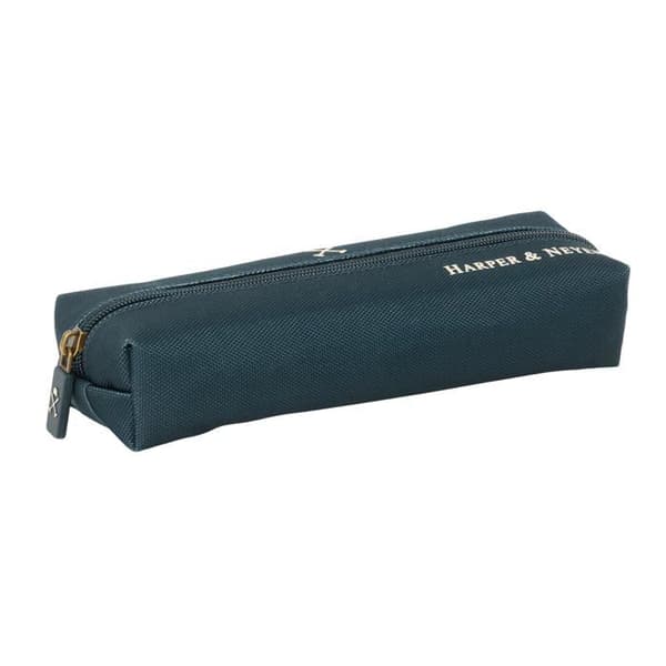 Rektangulär barnpenal - safta - 22x7x4 cm - Mörkblå - Polyester - Dragkedja - 1 fack