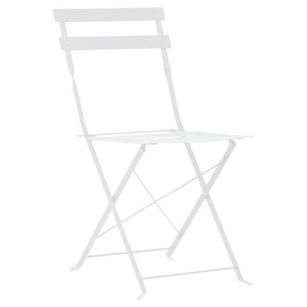 vidaXL Bistroset 3 delar Stål Vit 44357