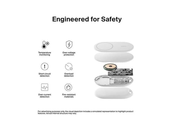 Trådlös laddare - BELKIN - BOOSTCHARGE Qi2 - 15W - Magnetisk - Vit