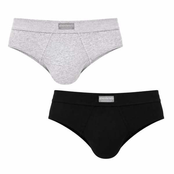 Pack-2 anatomiska slipsar i andningsbart tyg fram A5399 man-Grå-svart
