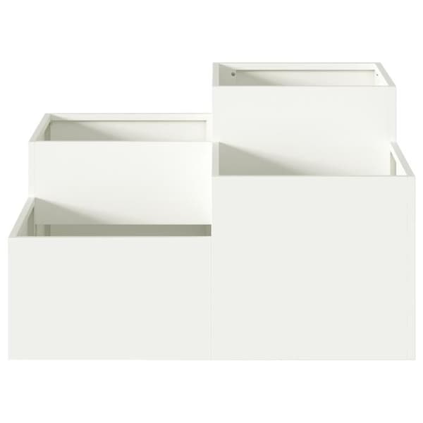 Jardiniär 100x100x48 cm Vit Stål