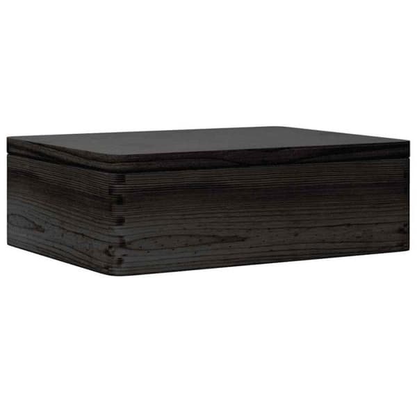 Trälåda med svart lock 40x30x13cm massivt furu