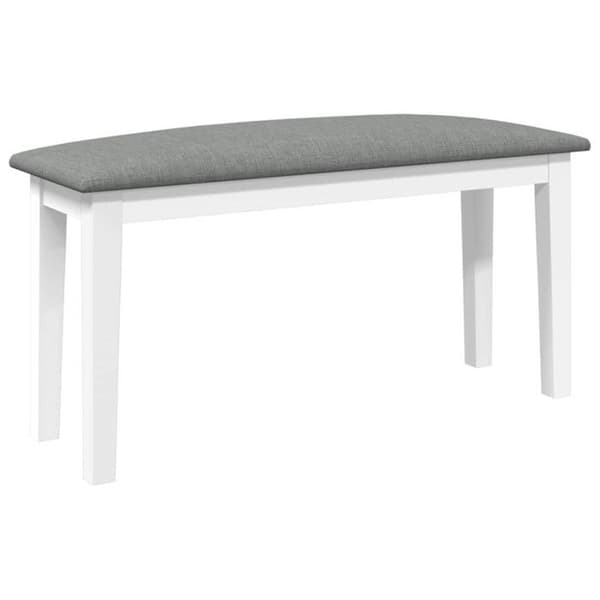 Bänk 90 cm vit massivt gummiträ