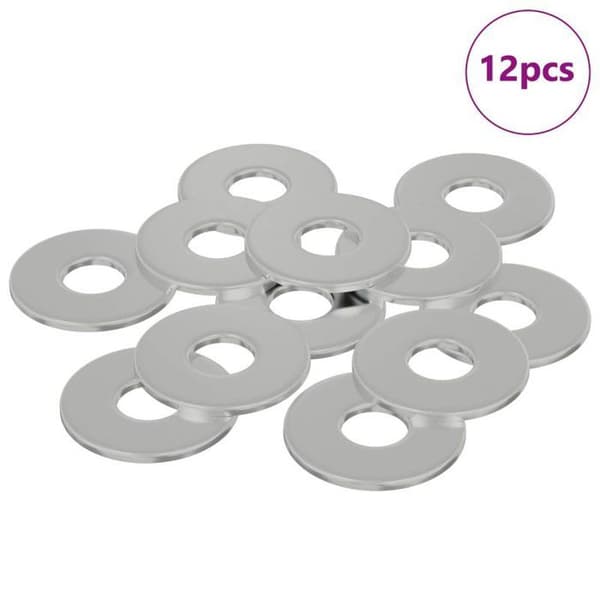 Bult - mutter - bricka Vidaxl Brickor 12 st Silver 12 x 12 x 1,2 cm Järn